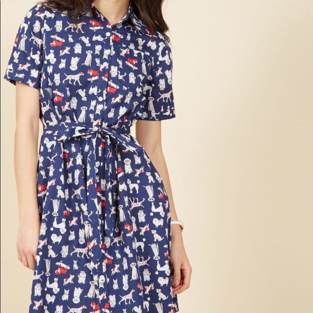 ModCloth Pup the Question - dog shirt dress, cute print